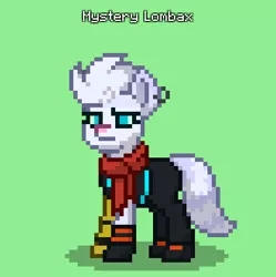 Size: 395x397 | Tagged: safe, derpibooru import, lombax, pony, pony town, clothes, green background, image, pixel art, png, ratchet and clank, simple background, solo