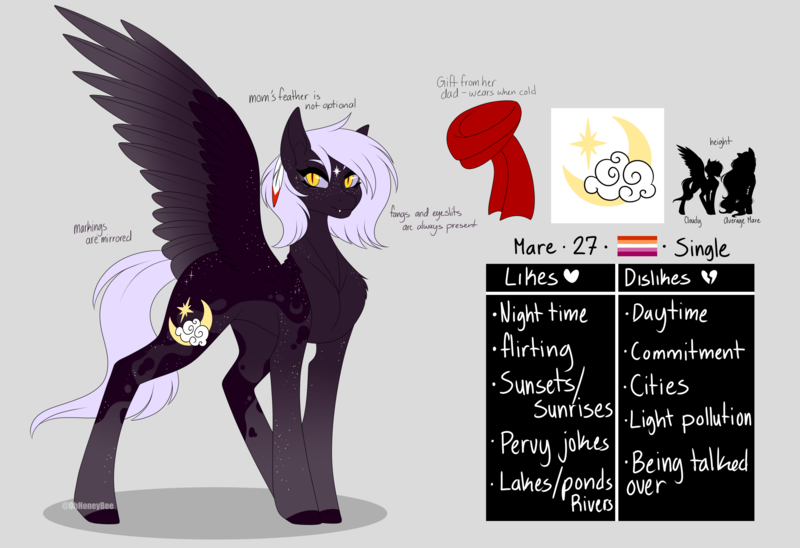 Size: 3792x2596 | Tagged: safe, artist:ohhoneybee, derpibooru import, oc, oc:cloudy night, pegasus, pony, clothes, female, mare, reference sheet, scarf, solo