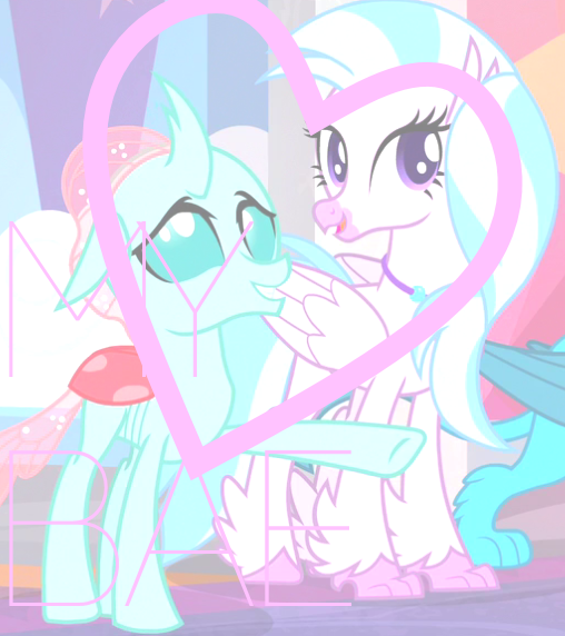 Size: 508x572 | Tagged: safe, derpibooru import, edit, edited screencap, editor:yourockedcp, screencap, gallus, ocellus, silverstream, cute, diaocelles, diastreamies, female, lesbian, ocellustream, shipping, text