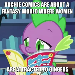 Size: 625x625 | Tagged: safe, derpibooru import, screencap, spike, made in manehattan, archie, archie comics, beanie, caption, comic book, hat, image macro, jughead, male, solo, text, whoopee cap