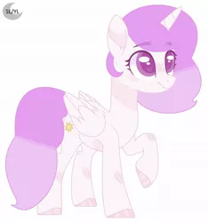 Size: 1920x2049 | Tagged: safe, artist:princesslunayay, derpibooru import, princess celestia, alicorn, pony, base used, colored eyebrows, colored eyelashes, colored pupils, cute, cutelestia, eyebrows visible through hair, female, happy, logo, mare, pink-mane celestia, simple background, smiling, solo, white background, young, young celestia, younger