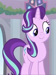 Size: 597x802 | Tagged: safe, derpibooru import, screencap, starlight glimmer, a matter of principals, cropped, cute, female, glimmerbetes, juxtaposition bait, smiling, solo