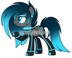 Size: 1280x1037 | Tagged: safe, artist:aestheticallylithi, artist:lazuli, derpibooru import, oc, oc:neon stream, unofficial characters only, pegasus, pony, base used, boots, choker, clothes, cyber-questria, ear piercing, earring, eyeshadow, female, gloves, jewelry, jumpsuit, makeup, mare, multicolored hair, piercing, raised hoof, shoes, simple background, solo, spiked choker, tattoo, transparent background