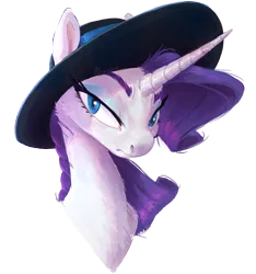 Size: 1942x2075 | Tagged: safe, artist:maxiima, derpibooru import, rarity, pony, unicorn, bust, cheek fluff, chest fluff, female, hat, mare, neck fluff, portrait, simple background, solo, transparent background