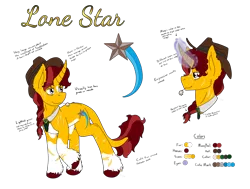 Size: 2767x2093 | Tagged: safe, artist:midnightfire1222, derpibooru import, oc, oc:lone star, pony, unicorn, reference sheet, simple background, solo, transparent background