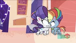 Size: 1920x1080 | Tagged: safe, derpibooru import, screencap, rainbow dash, rarity, pegasus, pony, unicorn, my little pony: pony life, sick day, spoiler:pony life s01e13, spoiler:pony life s01e20