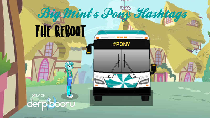 Size: 1199x674 | Tagged: safe, artist:dwayneflyer, derpibooru import, edit, edited screencap, screencap, oc, oc:peppermint freshener, equestria girls, equestria girls series, big mint (bus), big mint v (bus), big mint's pony hashtags, big mint's pony hastags, boots, bus, clothes, new flyer xcelsior, ponyville, reboot, reboot series, shoes, sweater