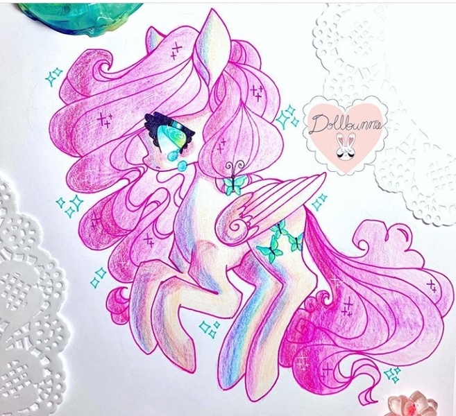 Size: 720x658 | Tagged: safe, artist:dollbunnie, derpibooru import, fluttershy, pegasus, colored pencil drawing, crying, female, solo, traditional art