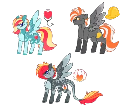 Size: 4500x4000 | Tagged: safe, artist:crazysketch101, derpibooru import, oc, oc:alice looncrest, oc:crazy looncrest, oc:odd looncrest, unofficial characters only, pegasus, pony, simple background, transparent background