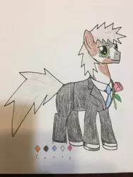 Size: 406x541 | Tagged: safe, artist:carty, derpibooru import, oc, oc:carty, unofficial characters only, earth pony, clothes, solo, traditional art, tuxedo