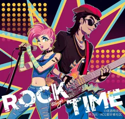 Size: 2000x1900 | Tagged: safe, artist:sadistjolt, deleted from derpibooru, derpibooru import, discord, fluttershy, human, alternate hairstyle, arm warmers, choker, chokershy, clothes, duo, electric guitar, female, flutterpunk, guitar, hat, humanized, jeans, male, metalshy, microphone, microphone stand, musical instrument, pants, ripped jeans, rockershy, singing, studded choker, sunglasses, tanktop, tattoo