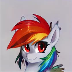 Size: 1024x1024 | Tagged: safe, artist:thisponydoesnotexist, derpibooru import, machine learning generated, pegasus, pony, artificial intelligence, bust, ear fluff, female, image, jpeg, neural network, not rainbow dash, portrait, simple background, solo