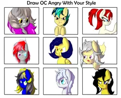 Size: 2132x1725 | Tagged: safe, derpibooru import, oc, oc:apogee, oc:doodman, oc:misterious jim, oc:mixi creamstar, oc:silver draw, oc:wishing star, oc:zedwin, unofficial characters only, earth pony, pegasus, unicorn, angry, cute, demi-god