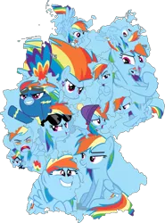 Size: 1200x1624 | Tagged: safe, artist:otaku-kun9, derpibooru import, edit, edited screencap, screencap, rainbow dash, pony, do i look angry, germany, map, ponies as regions, pride ponies, rainbow pride, simple background, transparent background