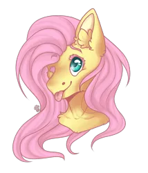 Size: 1713x2000 | Tagged: safe, artist:leawarriors, derpibooru import, fluttershy, pegasus, pony, cute, female, mare, one eye closed, shyabetes, simple background, smiley face, smiling, solo, tongue out, transparent background