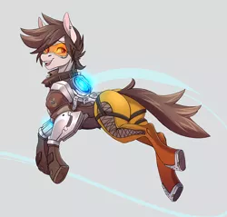 Size: 2208x2115 | Tagged: safe, artist:1an1, derpibooru import, ponified, pony, ass, butt, clothes, crossover, female, high res, mare, overwatch, solo, tracer, video game crossover, visor