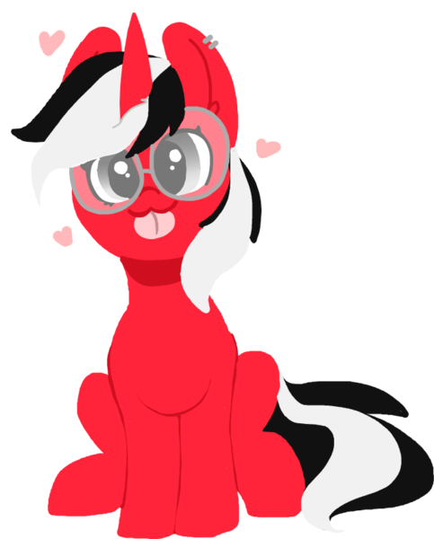 Size: 682x848 | Tagged: safe, artist:nootaz, derpibooru import, oc, oc:rosalia, unofficial characters only, :p, glasses, simple background, solo, tongue out, transparent background