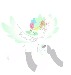 Size: 1051x1119 | Tagged: semi-grimdark, artist:nootaz, derpibooru import, oc, oc:foxy, unofficial characters only, flower, headless, simple background, solo, transparent background, wat