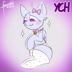 Size: 1900x1900 | Tagged: safe, artist:foxxo666, derpibooru import, any gender, any species, baby, babygirl, blushing, bow, clothes, collar, commission, cute, looking down, shy, socks, stars, stockings, thigh highs, your character here