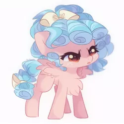 Size: 900x900 | Tagged: safe, artist:vanilla0pie, artist:vanilla_pie_2, derpibooru import, cozy glow, pegasus, pony, blank flank, chest fluff, cozybetes, cute, female, filly, simple background, solo, white background