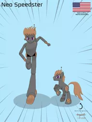 Size: 1280x1685 | Tagged: safe, artist:wvdr220dr, derpibooru import, oc, oc:neo speedster, pony, robot, robot pony, equestria girls, artificial intelligence, imfomaz os, male, speedster, united states