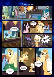 Size: 3259x4607 | Tagged: safe, artist:estories, derpibooru import, oc, oc:alice goldenfeather, oc:fable, unofficial characters only, earth pony, pegasus, pony, comic:nevermore, brother and sister, colt, comic, earth pony oc, female, male, manehattan, mare, pegasus oc, siblings, wings