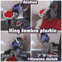 Size: 2000x2000 | Tagged: safe, artist:kuroran, derpibooru import, king sombra, unicorn, advertisement, auction, irl, photo, plushie