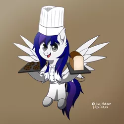 Size: 1600x1600 | Tagged: safe, artist:livehotsun, derpibooru import, oc, oc:hotsun, unofficial characters only, original species, pegasus, pony, bread, cook, cookie, cute, food, male, solo
