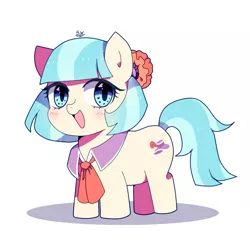 Size: 1600x1600 | Tagged: safe, artist:stuwor-art, derpibooru import, coco pommel, earth pony, pony, chibi, cocobetes, cute, cutie mark, female, open mouth, solo, weapons-grade cute