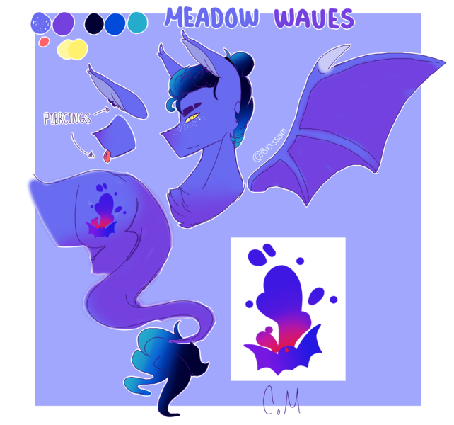 Size: 2533x2368 | Tagged: safe, artist:shinningblossom12, derpibooru import, oc, oc:meadow waves, bat pony, pony, bat pony oc, bat wings, leonine tail, male, reference sheet, simple background, stallion, transparent background, wings