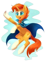 Size: 2223x2879 | Tagged: safe, artist:confetticakez, derpibooru import, sunburst, pony, unicorn, cape, clothes, cute, facial hair, glasses, happy, male, open mouth, simple background, smiling, solo, stallion, sunbetes, transparent background, underhoof