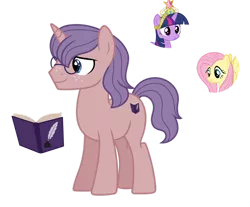 Size: 1280x1060 | Tagged: safe, artist:tenderrain46, derpibooru import, fluttershy, twilight sparkle, pony, unicorn, big crown thingy, element of magic, glasses, jewelry, magical lesbian spawn, male, offspring, parent:fluttershy, parent:twilight sparkle, parents:twishy, regalia, simple background, stallion, transparent background