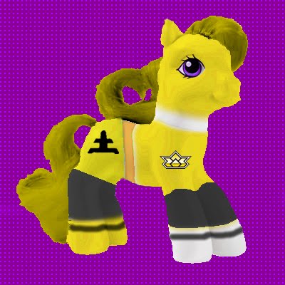 Size: 400x400 | Tagged: safe, derpibooru import, earth pony, pony, edit g1, power rangers, power rangers samurai, samurai sentai shinkenger, solo, super sentai, yellow ranger