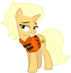 Size: 1049x1080 | Tagged: safe, alternate version, artist:徐詩珮, derpibooru import, pony, unicorn, series:sprglitemplight diary, series:sprglitemplight life jacket days, series:springshadowdrops diary, series:springshadowdrops life jacket days, background removed, base used, eyelashes, female, grin, lifejacket, mare, simple background, smiling, solo, sungold, transparent background