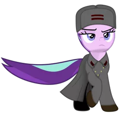 Size: 7122x6665 | Tagged: safe, artist:bastbrushie, artist:estories, derpibooru import, starlight glimmer, unicorn, boots, clothes, coat, communism, equal cutie mark, equalized, female, gloves, hat, serious, serious face, shoes, simple background, solo, soviet union, stalin glimmer, tail, transparent background, ushanka