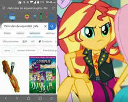 Size: 1073x854 | Tagged: safe, derpibooru import, sunset shimmer, equestria girls, equestria girls series, overpowered (equestria girls), bacon, food, google images, meat, meme, spanish, sunset shimmer is not amused, unamused