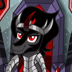 Size: 800x800 | Tagged: artist:katya, crystal, crystal empire, cute, derpibooru import, flag, king sombra, safe, sombradorable, throne, young, younger