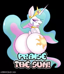 Size: 1800x2058 | Tagged: suggestive, artist:lennonblack, derpibooru import, princess celestia, alicorn, ass worship, black background, butt, female, looking at you, looking back, looking back at you, open mouth, praise the sun, simple background, stupid sexy celestia, sunbutt