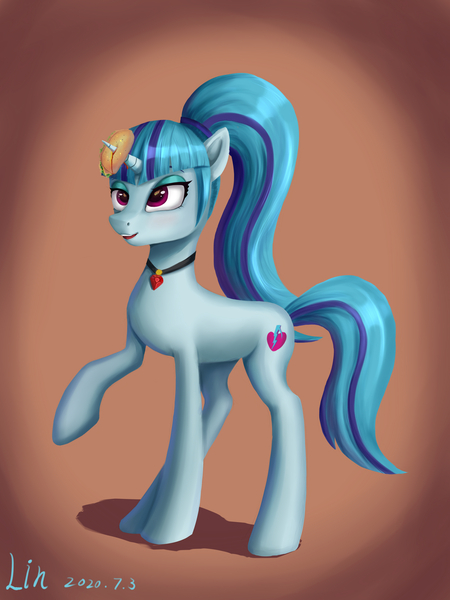 Size: 3543x4724 | Tagged: safe, artist:lin feng, derpibooru import, sonata dusk, ponified, pony, unicorn, female, food, mare, sonataco, species swap, taco