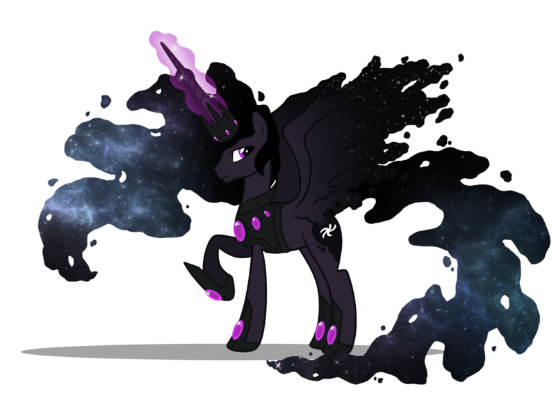 Size: 1790x1273 | Tagged: safe, artist:lugiaangel, derpibooru import, oc, oc:king cosmos, alicorn, alicorn oc, celestia and luna's father, ethereal mane, galaxy mane, horn, magic, magic aura, simple background, solo, transparent background, wings