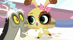 Size: 629x350 | Tagged: artist needed, barely pony related, buttercream sunday, crossover, derpibooru import, discord, draconequus, edit, littlest pet shop, obligatory pony, safe, source needed