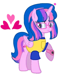 Size: 861x1080 | Tagged: safe, alternate version, artist:徐詩珮, derpibooru import, oc, oc:hsu amity, unofficial characters only, alicorn, pony, alicorn oc, base used, clothes, eyelashes, female, frown, glasses, horn, mare, not twilight sparkle, raised hoof, simple background, solo, transparent background, watch, wings