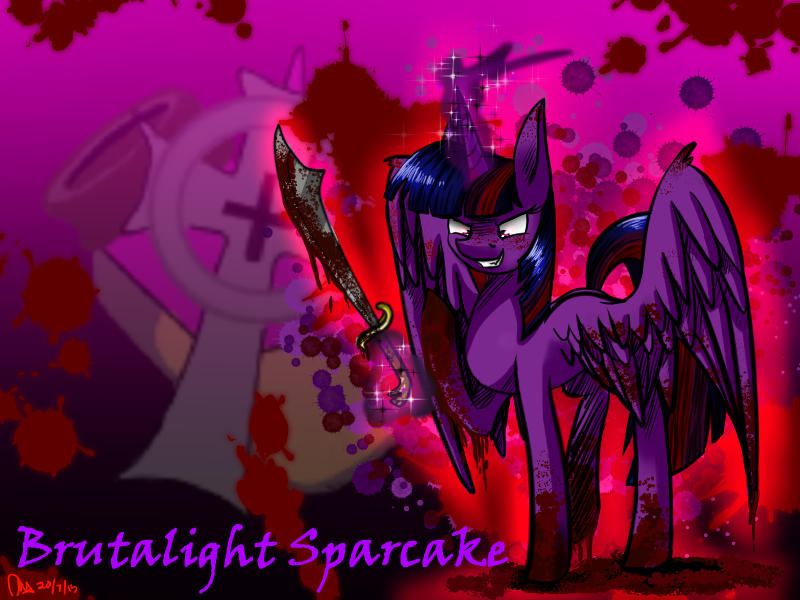 Size: 800x600 | Tagged: semi-grimdark, artist:mysteryart716, derpibooru import, twilight sparkle, twilight sparkle (alicorn), wild card, alicorn, pony, elements of insanity, anti-heroine, blood, bloody feathers, bloody hooves, brutalight sparcake, confident, crucifix, dirty, female, image, jar, jarate, jpeg, magic, magical telekinesis, mare, multicolored mane, multicolored tail, pee in container, purple fur, scimitar, smiling, solo, sword, telekinesis, tomboy, urine, weapon