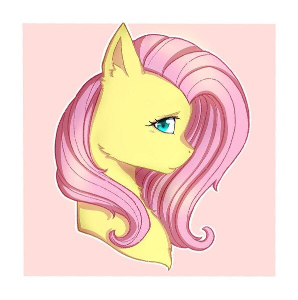 Size: 914x921 | Tagged: safe, alternate version, artist:sketchsecrett, derpibooru import, fluttershy, pegasus, pony, bust, cheek fluff, chest fluff, ear fluff, female, mare, solo