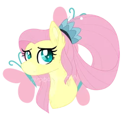 Size: 800x762 | Tagged: safe, artist:katsuforov-chan, artist:shiiazu, derpibooru import, fluttershy, pegasus, pony, the last problem, colored pupils, cutie mark, ear fluff, female, hairpin, older, older fluttershy, ponytail, simple background, smiling, solo, transparent background, watermark