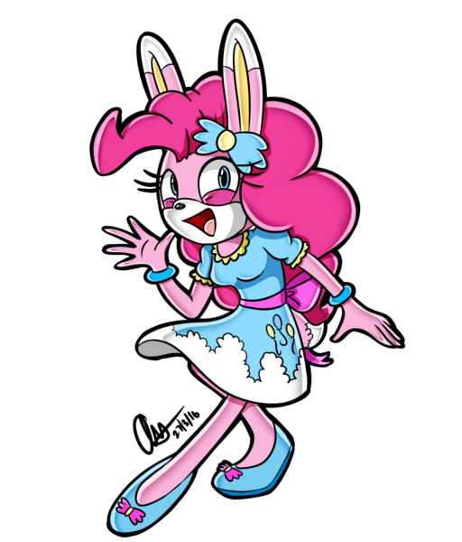 Size: 1258x1474 | Tagged: safe, artist:mysteryart716, artist:mysteryponyfan, banned from derpibooru, deleted from derpibooru, derpibooru import, part of a set, pinkie pie, anthro, plantigrade anthro, rabbit, animal, bunnified, bunny pie, clothes, female, image, mobian, png, shoes, simple background, solo, sonicified, sonic the hedgehog (series), species swap, style emulation, transparent background, yuji uekawa style