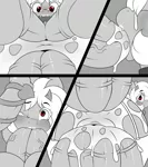 Size: 2000x2250 | Tagged: explicit, alternate version, artist:kloudmutt, derpibooru import, oc, oc:chilly pepper, unofficial characters only, anthro, demon, demon pony, original species, anal, anus, ass, balls, bedroom eyes, big balls, big breasts, big penis, blowjob, blushing, boobjob, bottomless, breasts, butt, choker, clothes, comic, corset, creampie, cum, cum everywhere, cum in mouth, cumming, cutie mark, digital art, double anal, double blowjob, double penetration, double vaginal, erection, faceless female, faceless male, female, gangbang, group sex, horn, horsecock, makeup, male, monochrome, multiple blowjob, multiple penetration, nipples, no panties, nudity, offscreen character, one eye closed, open mouth, oral, partial nudity, penetration, penis, quadruple vaginal, sex, simple background, socks, solo, stockings, tail, thigh highs, tongue out, triple anal, triple penetration, vaginal, vulva, wings