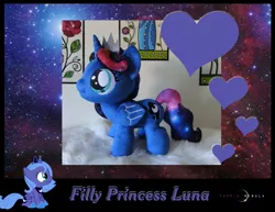 Size: 1280x990 | Tagged: safe, artist:purplenebulastudios, derpibooru import, princess luna, pony, female, filly, irl, photo, plushie, solo, woona, younger