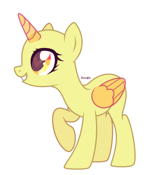 Size: 2040x2380 | Tagged: safe, artist:lazuli, derpibooru import, oc, unofficial characters only, alicorn, pony, alicorn oc, bald, base, eyelashes, grin, heart eyes, horn, raised hoof, simple background, smiling, solo, transparent background, wingding eyes, wings