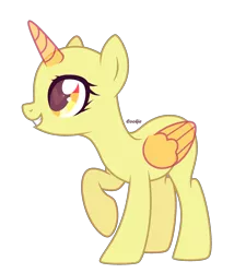 Size: 2040x2380 | Tagged: safe, artist:lazuli, derpibooru import, oc, unofficial characters only, alicorn, pony, alicorn oc, bald, base, eyelashes, grin, heart eyes, horn, raised hoof, simple background, smiling, solo, transparent background, wingding eyes, wings